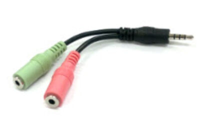 Audio/Mikrofoni combo adapter 3.5mm-M 4pin/2x3.5mm-F 3pin
