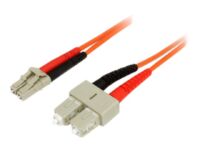 StarTech.com 1m Fiber Optic Cable - Multimode Duplex 50/125 - LSZH - LC/SC - OM2 - LC to SC Fiber Patch Cable (50FIBLCSC1) - Verkon kaapeli - monimuoto LC (uros) to SC (monitila) (uros) - 1 m - kuituoptinen - kaksipuolinen (duplex) - 50 / 125 micron