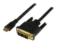 StarTech.com 1m Mini HDMI to DVI-D Cable - M/M - 1 meter Mini HDMI to DVI Cable - 19 pin HDMI (C) Male to DVI-D Male - 1920x1200 Video (HDCDVIMM1M) - Sovitinkaapeli - DVI-D uros to mini HDMI uros - 1 m - suojattu - musta malleihin P/N: MSTCDP122HD