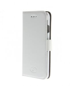 Insmat Exclusive Flip Case - Läppäkansi matkapuhelimelle - aito nahka - valkoinen malleihin Apple iPhone 6, 6s, 8, SE (2.sukupolvi)