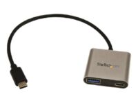 StarTech.com USB to USB C Adapter - with Power Delivery (USB PD) - Compact - USB C Converter - USB-A to USB-C Adapter - USB C Port Adapter (HB30C1A1CPD) - Hub - 2 x SuperSpeed USB 3.0 - työpöytä