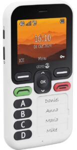 DORO Leva X10 - 4G erikoispuhelin - RAM 64 Mt / sisäinen muisti 128 Mt - microSD slot - 320 x 240 pikseliä (60 Hz) - mustavalkoinen