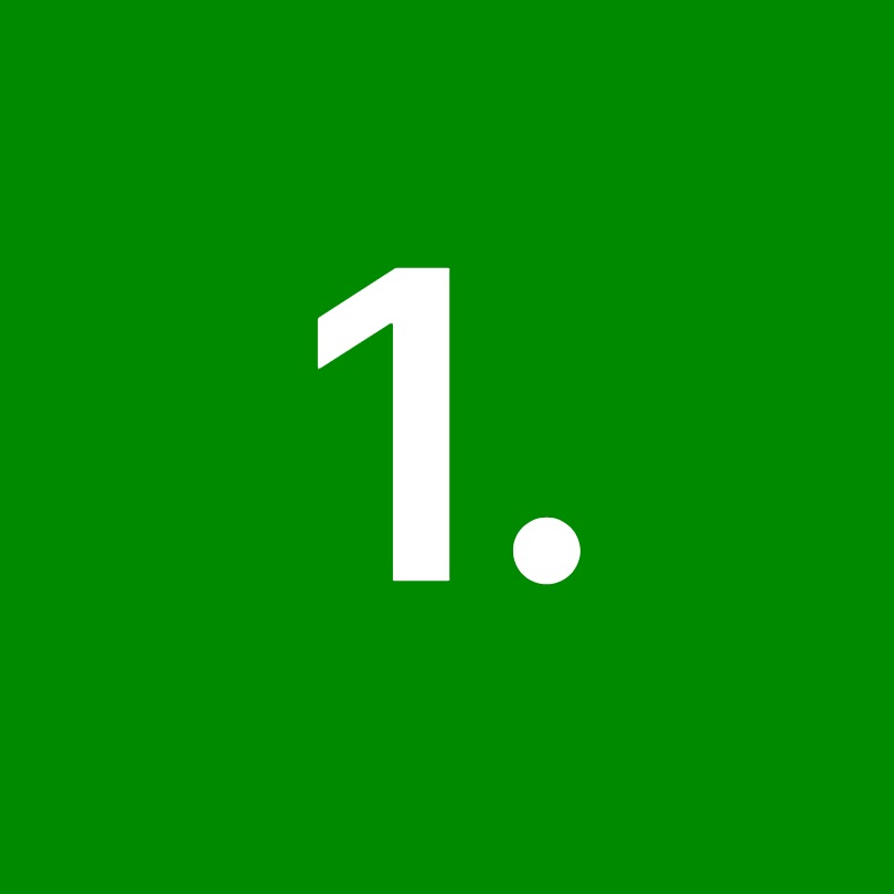  Numero 1. vihreällä pohjalla.