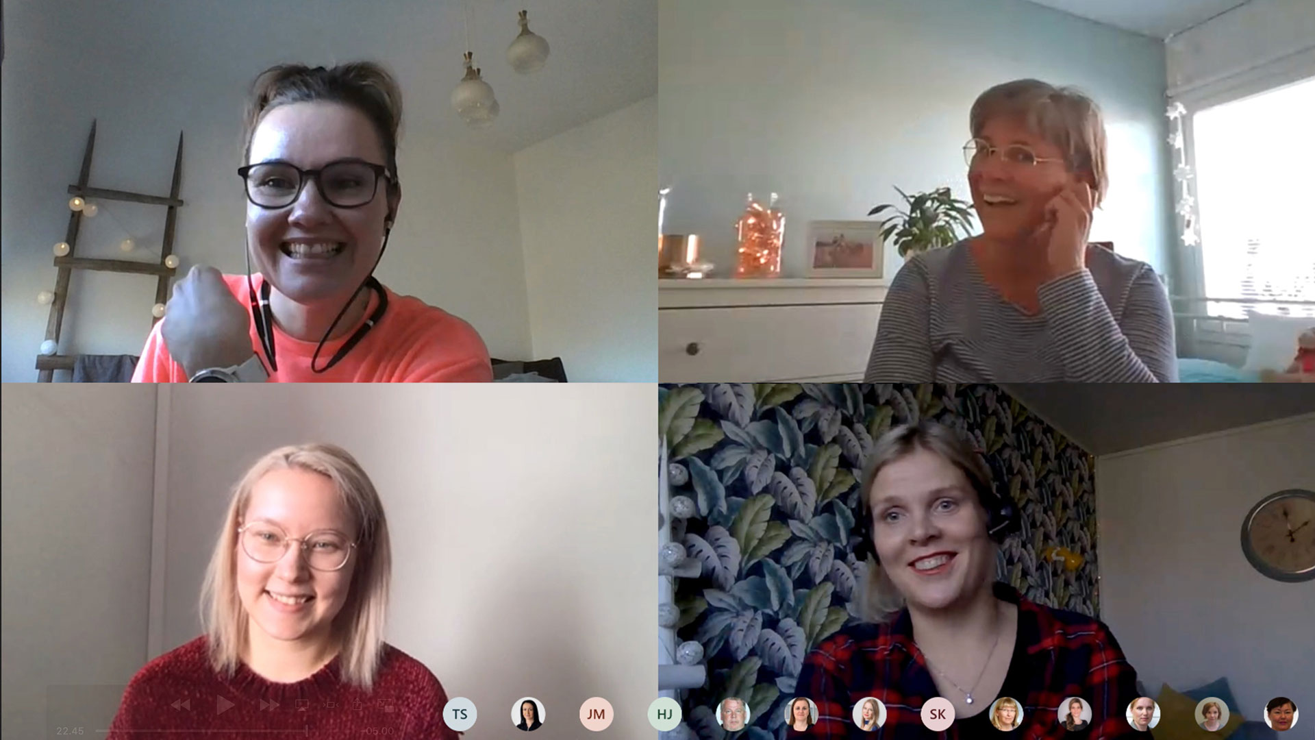 Atean Solution and Service Support -tiimi kokoontuu etäyhteyden välityksellä