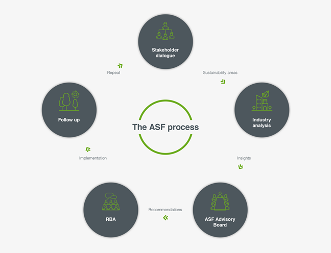 Atea Focus Sustainability -prosessi sisältää useita vaiheta, joiden lopputuloksena syntyy RBA:lle toimitettava raportti