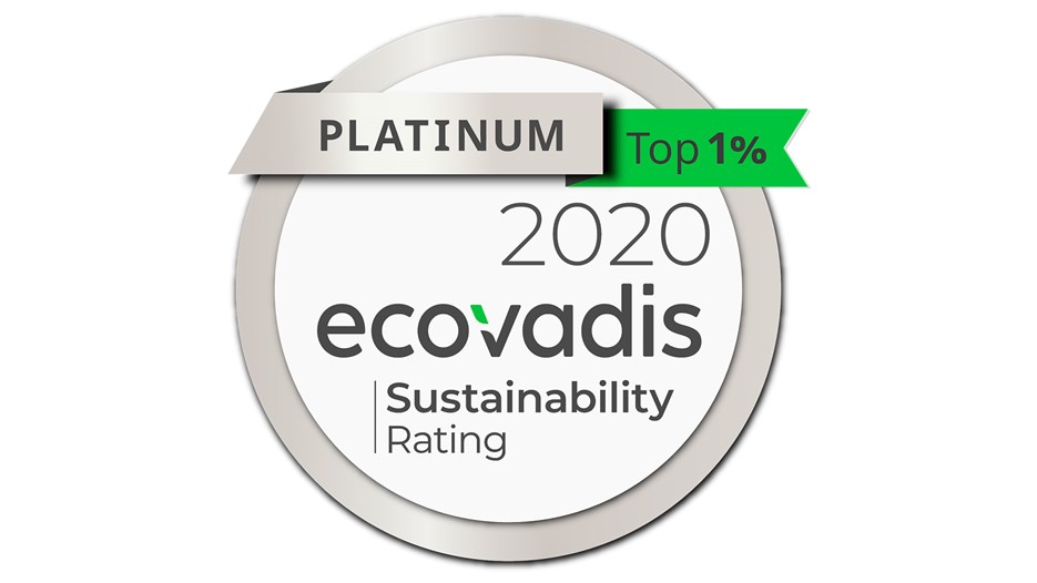EcoVadis platinaluokitusen logo.
