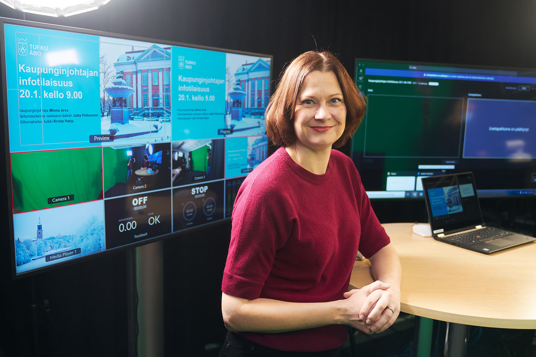 Minna Arve studiossa, Turun Kaupunki.